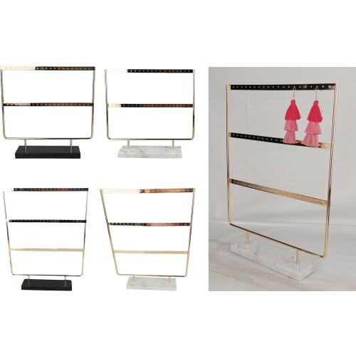Marble Base Jewelry Holder Multi-tier Earring Display Stand for Retail Shop