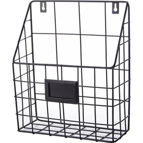 Home wrought iron hanging bookshelf Dormitory wall hanging free punching novel magazine newspaper file storage rack