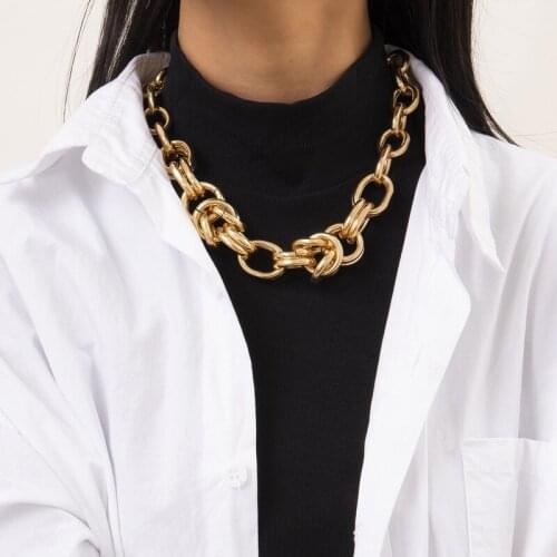 Hot Punk Simple Hollow Metal Geometric Necklace Female Retro Heavy Industry Hip-hop O-chain Necklace New Necklace 2021 Jewelry