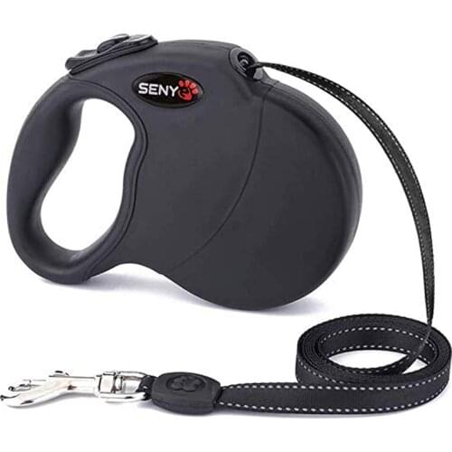 5M Retractable Dog Leash Automatic Extending Reflective Nylon Ribbon Dog Leads Leash For Walking Small Medium Large Breed Dogs