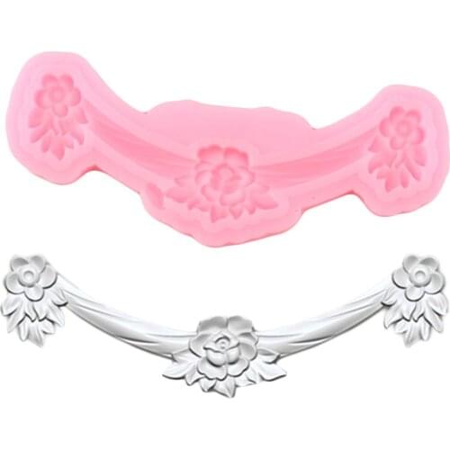 Leaves Relief Cake Border Silicone Molds Flower Cupcake Topper Fondant Mold Cake Decorating Tools Candy Chocolate Gumpaste Mould