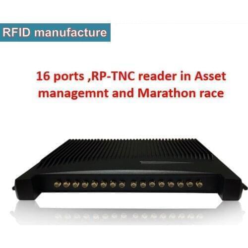 Uhf rfid reader 16 ports RP-TNC passive epc r2000 impinj rfid reader for rfid tag floor mat rfid writer high gain antenna floor