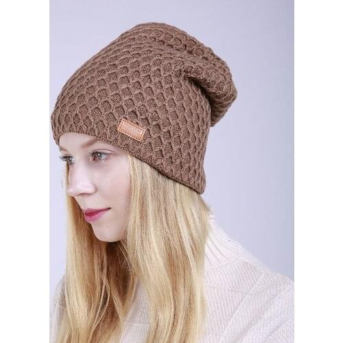 Winter Hats for Woman Hip Hop Knitted Hat Womens Warm Slouchy Cap Female Soft Baggy Skullies Beanies Crochet Ski Beanie Hat