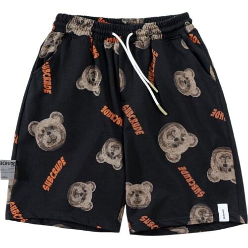 Cartoon Print Summer Shorts Men Streetwear Urban 2021 Casual Harajuku Short Jogger Hip Hop Knee Length Cotton Basketball Shorts