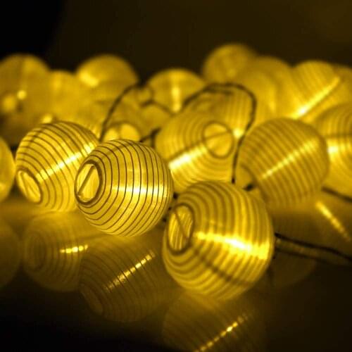 Fairy Lights, Dailyart Halloween 20LED White Lantern Solar String Lights IP65 Waterproof Christmas Lighting Solar