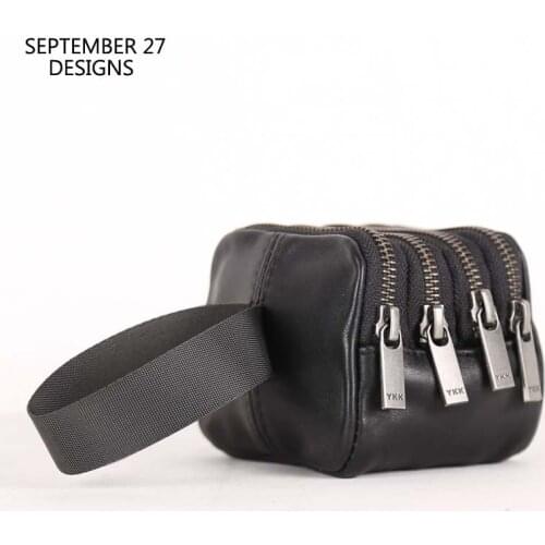 New Fashion Organizer Bag Coin Purses Genuine Leather Luxury Multi Zipper Storage Bags Casual Cigarette Wallet Credit Card Pouch