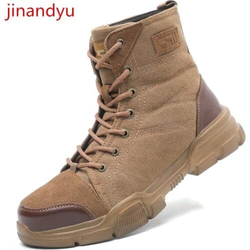 Unisex Steel Toe Shoes Work Clothes Safety Boots Anti Puncture Lightweight Safty Shoes Man Breathable High Top Working Sneakers