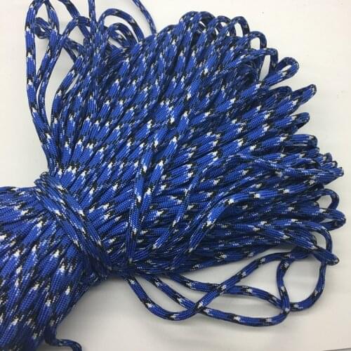 10yds/Lot Mxi color Paracord Bracelets Rope 7 Strand Parachute Cord CAMPING HiKING #Blue+white+black