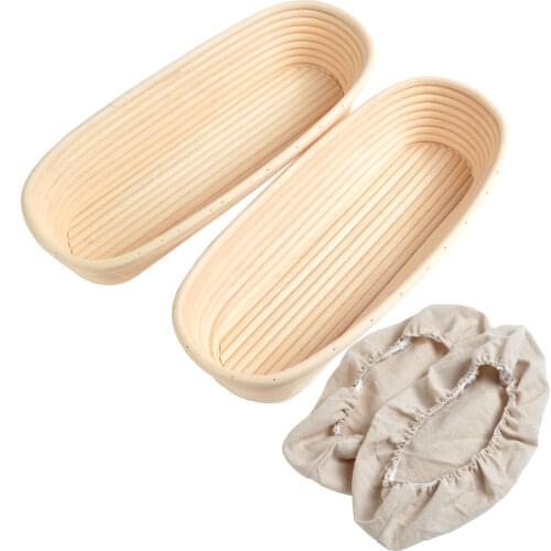 2pcs 12 inch Oval Bread Proofing Basket Sourdough Basket Baking Mould Bortforms Bannetons Basket Bread Baking Mold Tools