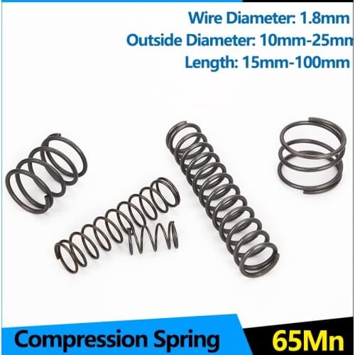 3Pcs Compression Shock Pressure Return Y Type Cylidrical Helical Coil Compressed Spring Steel 65Mn Backspring WD 1.8mm Custom