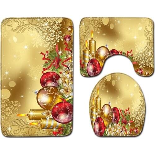 3pcs/set Vintage Cartoon Print Anti-slip Bathroom Floor Mat Home Decor Shower Non-Slip Rug Bath Door Mats