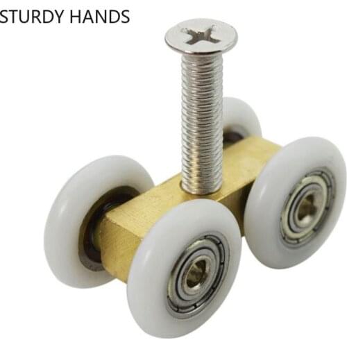 4Pcs/lot Bathroom Sliding Doors Pulley Wheel Display Cabinet Door Rollers Panning Cupboard Door Track Track Roller Accessories