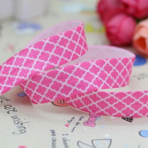 5/8'' Free shipping Fold Over Elastic FOE quatrefoil printed headband diy decoration wholesale OEM P2826