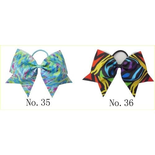 50 BLESSING Good Girl Rainbow Unicorn 7" Cheer Leader Hair Bow Elastic 49 No