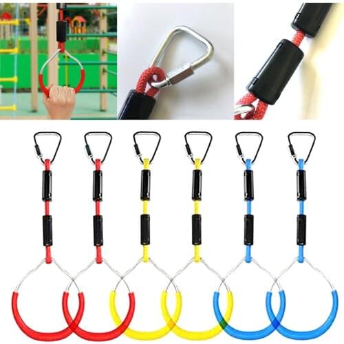 6 Pieces Rope Rings, Gymnastics Rings With Rope Backyard Outdoor Gymnastics Ring, Obstacle Course Kit For Climbing Frames