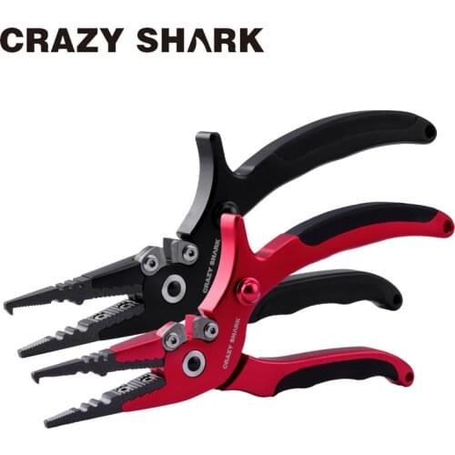CrazyShark Aluminium Fishing Pliers Split Ring Multifunctional Hook Remover Line Cutter Goods For Fishing Carp Fish Scissor 19.5
