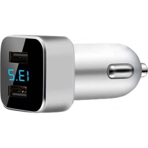 5V 3.1A Dual USB Digital Display Screen Aluminium Alloy ABS Car Adapter Charger