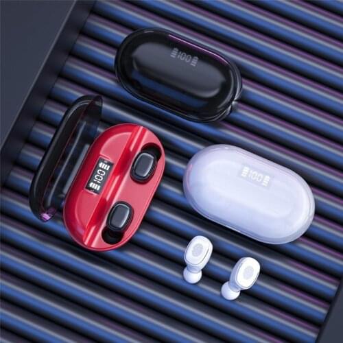 TWS Bluetooth V5.1 Wireless Headset Stereo Sound Mic LED Power Display Waterproof HiFi Touch Control