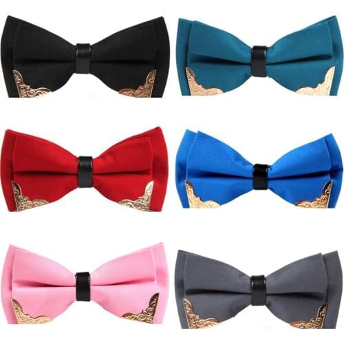 Branduce Classic Slim Adjustable Mens Bow Tie Red Green Solid Jacquared Gravata Suit Women Wedding Business Metal Bowtie Gifts