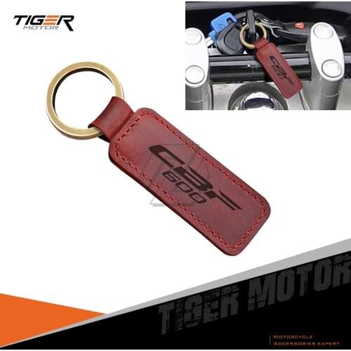 For Honda CBF600 CBF 600 Key Motorcycle Keychain Cowhide Key Ring