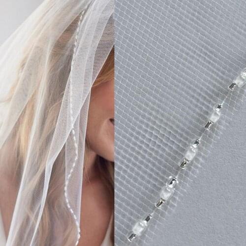 New Fashion veil female retro Single bridal veil wedding gown accessories handmade beaded wedding Accessories