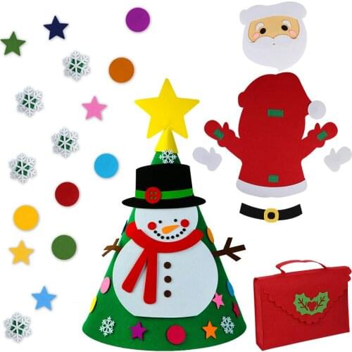 1 Set DIY Felt Christmas Tree Set Kids Gift Toy Cultivate Manipulation Ability Festival Home Shop Hotel Decor