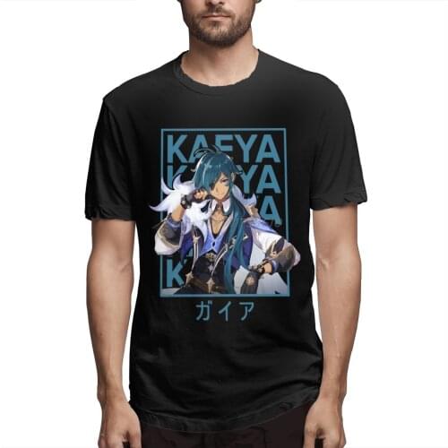 Genshin Impact Kaeya Game T Shirt Oversized Cotton Crewneck Short Sleeve Tshirt Men Cotton Tees Streetwear Harajuku