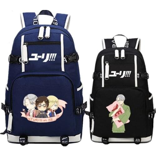 Hot Anime YURI on ICE Victor COS Color Printing Backpack Mochila Women School Bagpack Laptop Canvas Backpacks for Teenage Girls