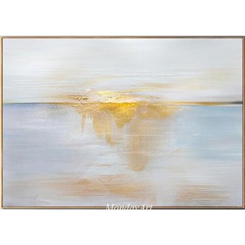 2020New 100% Hand Painted Abstract Gold Art Wall Picture Handmade Golden Tree Canvas Oil Painting For Living Room Home Decor