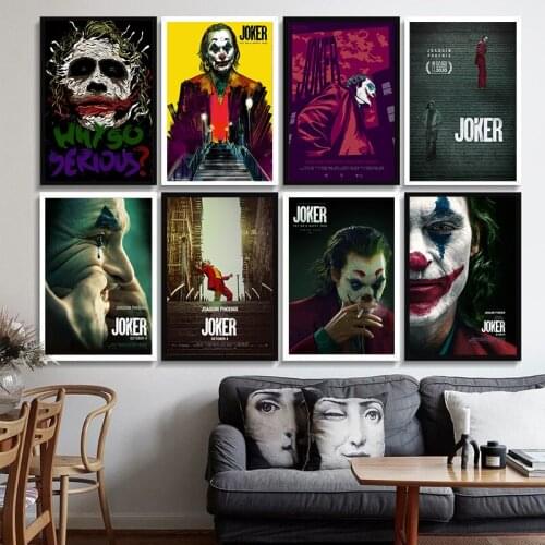 Canvas paintingJoker Wall Art Canvas Painting Posters Prints HD Movie Wall Decor Painting Wall Pictures Living Room Decoration