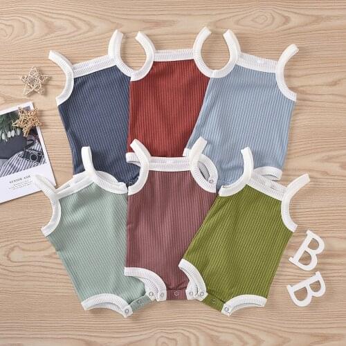Newborn Infant Baby Boys Girls Solid Rib Suspenders Romper Jumpsuits Clothes Baby Clothes ropa bebe niña meisjes kleding