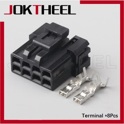 1/5/10/20 sets kit 2.8mm unsealed black socket housing 8 Pin female automotive electrical wire auto connector 8p plug with clip