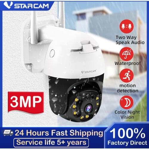 Vstarcam New Dome Wifi Camera 3MP Two way Audio Human Auto Tracking Color Night Vision Auto Motion Track Mini IP Camera Alarm
