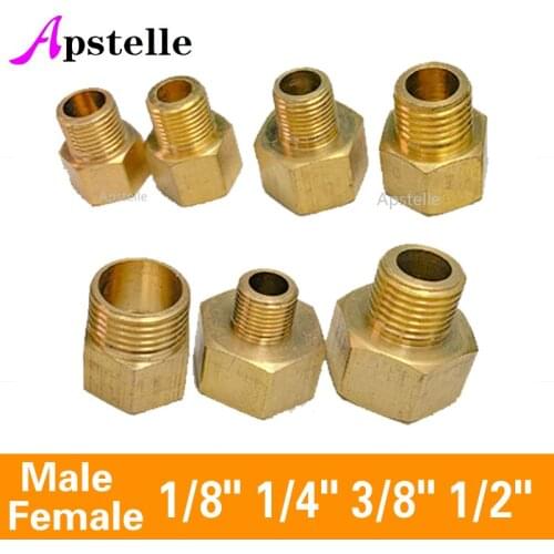 1/8" 1/4" 3/8" 1/2" Male to Female Thread Brass Pipe Connectors Brass Coupler Adapter