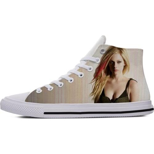 Hot Latest Lightweight Casual Shoes Men/Women Singer Avril Lavigne 3D Lightweight-Breathable Leisure Canvas Shoes Plimsolls