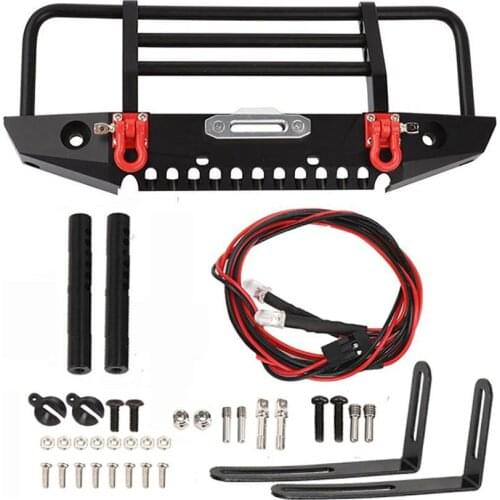 Hot sale High quality Adjustable Metal Front Bumper LED Lights for 1/10 RC Crawler Traxxas TRX4 Defender Axial SCX10 II 90046