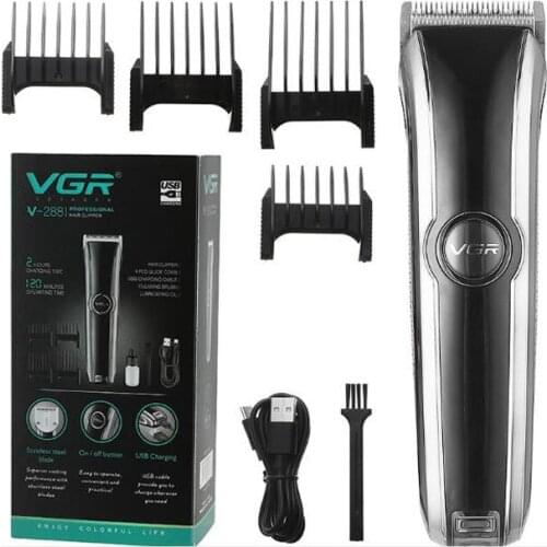 VGR 288 hair trimmer USB rechargeable hair clipper haircut machine oilhead clipper white hair carving clipper beard trimmer 0mm