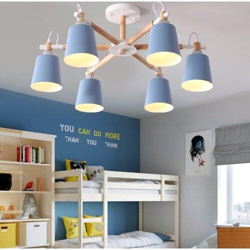 Fashion Colorful Modern Wood Ceiling Lights Lamparas Minimalist design shade Luminaire Dining Room Lighting fixture
