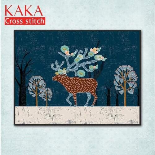 Cross stitch kits,Embroidery needlework sets with printed pattern,11CT-canvas for Home Decor Painting,Animals Full NCKA086