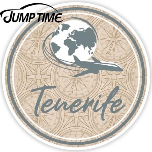 Jump Time for Retro Tenerife Spain Spanish Stickers Travel Sticker Luggage Window Decal Waterproof Car Accessories