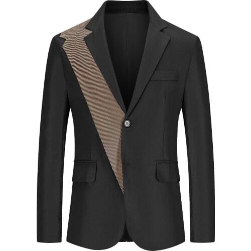 2021 Spring and autumn new casual pattern printing non-iron processing suit mens large size mens single west