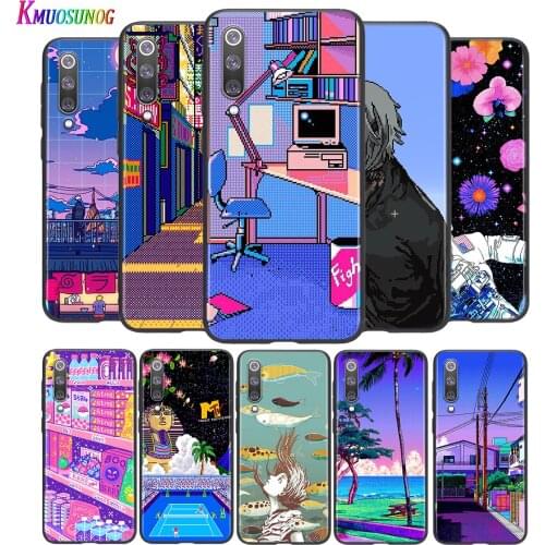 Retro trend pixel world For Xiaomi Mi 8 9 10 11 10i 11i 10 10Pro 11Pro CC9 A3 9T 10T Lite Pro Se Ultra 5G Black Soft Phone Case