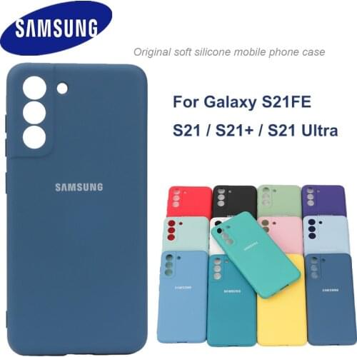 Original Samsung Galaxy S21 5G Soft Silicone Case Silky Touch Back Protective Shell Cover For Galaxy S21FE S21+ plus S21 Ultra