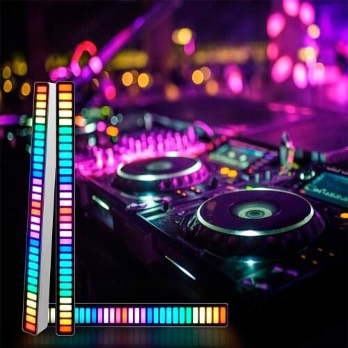 RGB Voice-Activated LED Strip Lights BT control Pickup Rhythm Light Music Atmosphere Light Colorful Tube USB Energy-Saving Lamp