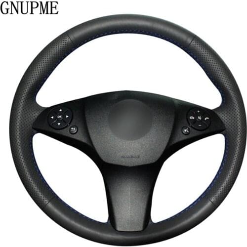 DIY Black Artificial Leather Car Steering Wheel Cover for Mercedes Benz C180 C200 C350 C300 CLS 280 300 350 500 GLK