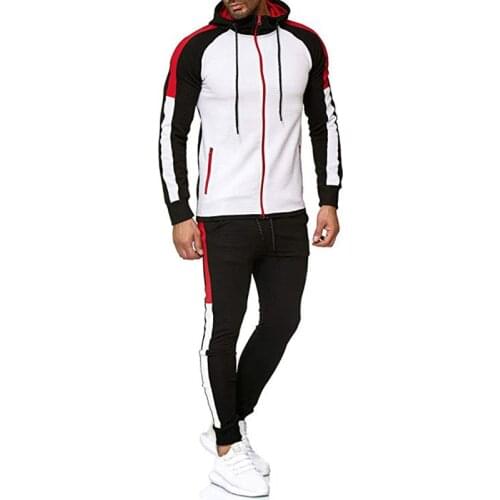 Tracksuit Mens Sets 2 Piece Autumn Men Outfit Set Sports Jogger Zipper Long Sleeve Hoodies Sweatshirt Casual Trousers Suit Set
