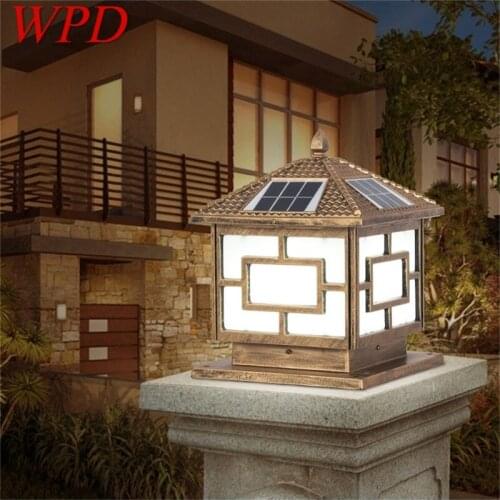WPD Solar Outdoor Light LED Post Light Waterproof Modern Pillar Lighting For Patio Porch Balcony Courtyard Villa