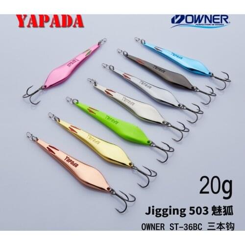 YAPADA Jigging 503 Demon Fox strengthen Treble Hook +Feather 20g/88mm 25g/95mm Fishing Bass Lures Multicolor Metal Zinc alloy
