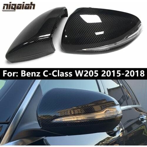 RHD Carbon Fiber Mirror Caps for Mercedes Benz C-Class W205 E W213 GLC-Class X253 S Class W222 Rearview Mirror Cover Replacement