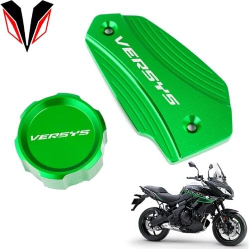 For Kawasaki VERSYS 650 VERSYS650 2007-2020 Motorcycle Parts CNC Front & Rear Brake Fluid Reservoir Cover Oil Cap High Quality